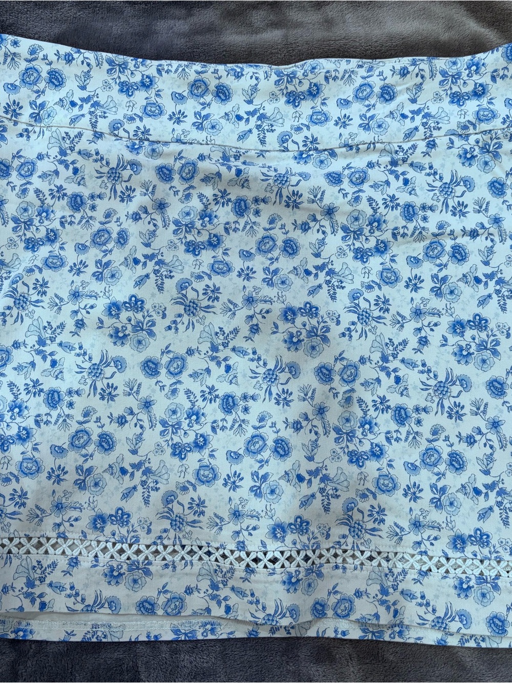 crown & ivy White Skorts with Blue Floral Print